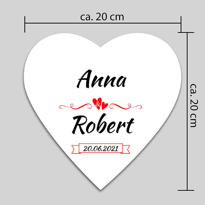 Schieferherz in weiß mit Namen und Datum M0598 - Bild 4 Schieferherz in weiß mit Namen und Datum M0598 - Bild 4