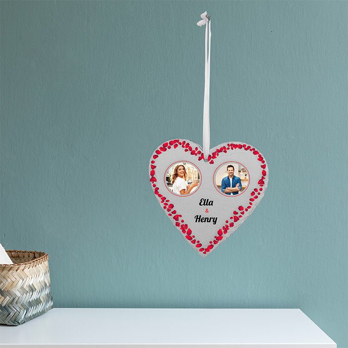 Schieferherz mit Rosenblättern M0607 - Bild 5 Schieferherz mit Rosenblättern M0607 - Bild 5