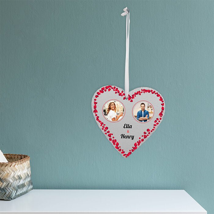 Schieferherz mit Rosenblättern M0607 - Bild 6 Schieferherz mit Rosenblättern M0607 - Bild 6