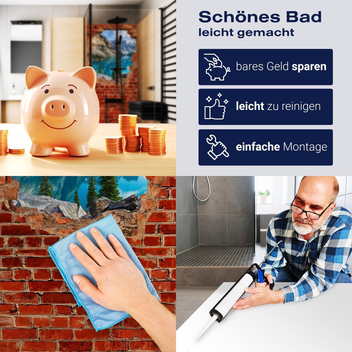 Duschwand Moraine See Panorama - Roter Backstein M0609 entdecken - Bild 7 Duschwand Moraine See Panorama - Roter Backstein M0609 entdecken - Bild 7