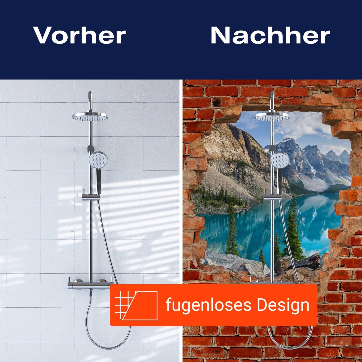 Duschwand Moraine See Panorama - Roter Backstein M0609 entdecken - Bild 9 Duschwand Moraine See Panorama - Roter Backstein M0609 entdecken - Bild 9