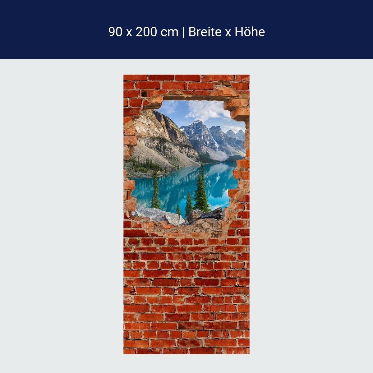 Duschwand Moraine See Panorama - Roter Backstein M0609 Duschwand Moraine See Panorama - Roter Backstein M0609