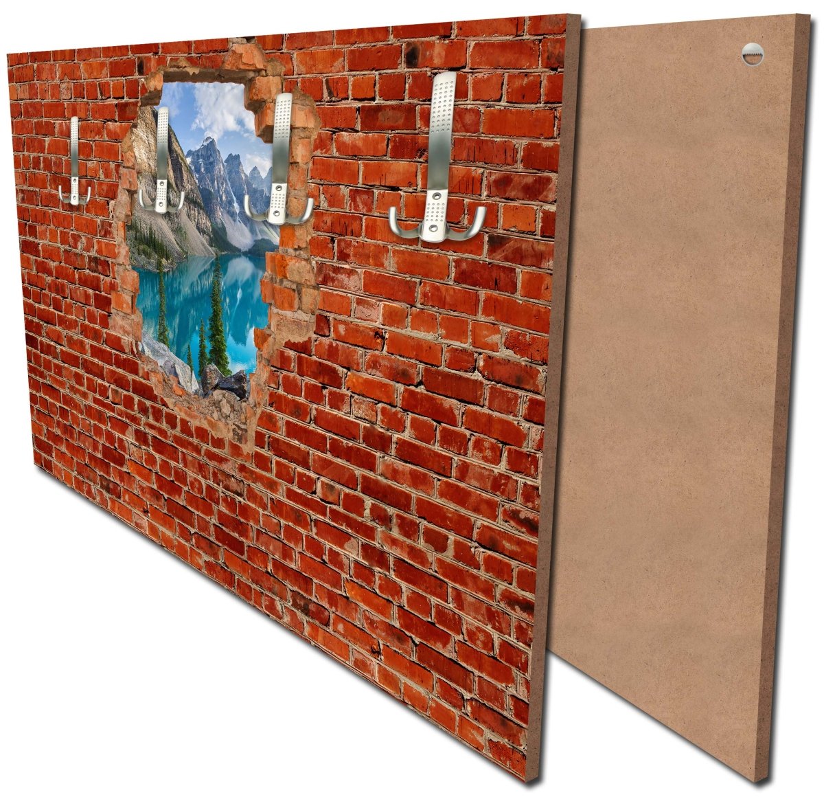 Garderobe Moraine See Panorama - Roter Backstein M0609 Garderobe Moraine See Panorama - Roter Backstein M0609