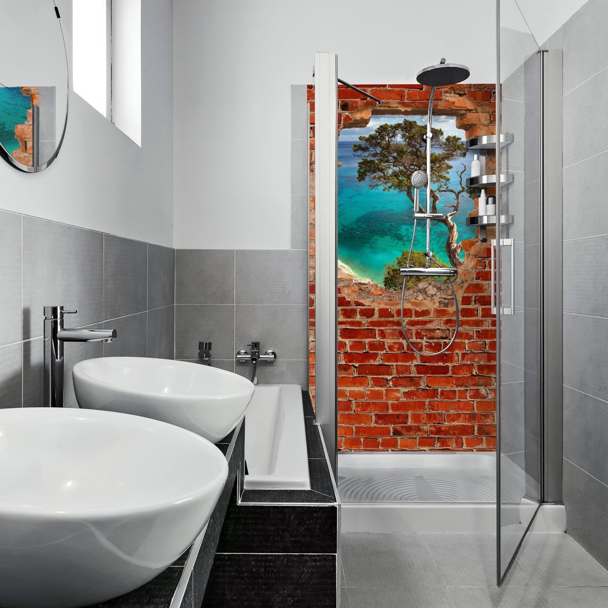 Duschwand Alter Baum Sardinien - Roter Backstein M0610 entdecken - Bild 1 Duschwand Alter Baum Sardinien - Roter Backstein M0610 entdecken - Bild 1