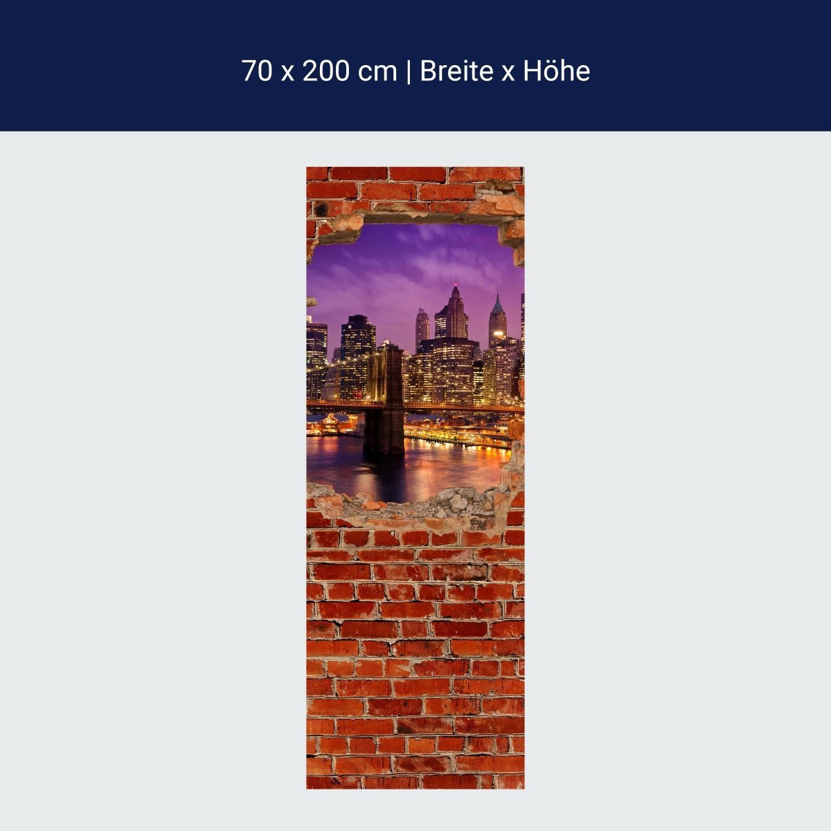 Duschwand New York bei Nacht - Roter Backstein M0611 Duschwand New York bei Nacht - Roter Backstein M0611