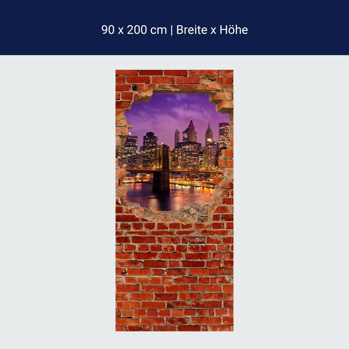 Duschwand New York bei Nacht - Roter Backstein M0611 Duschwand New York bei Nacht - Roter Backstein M0611