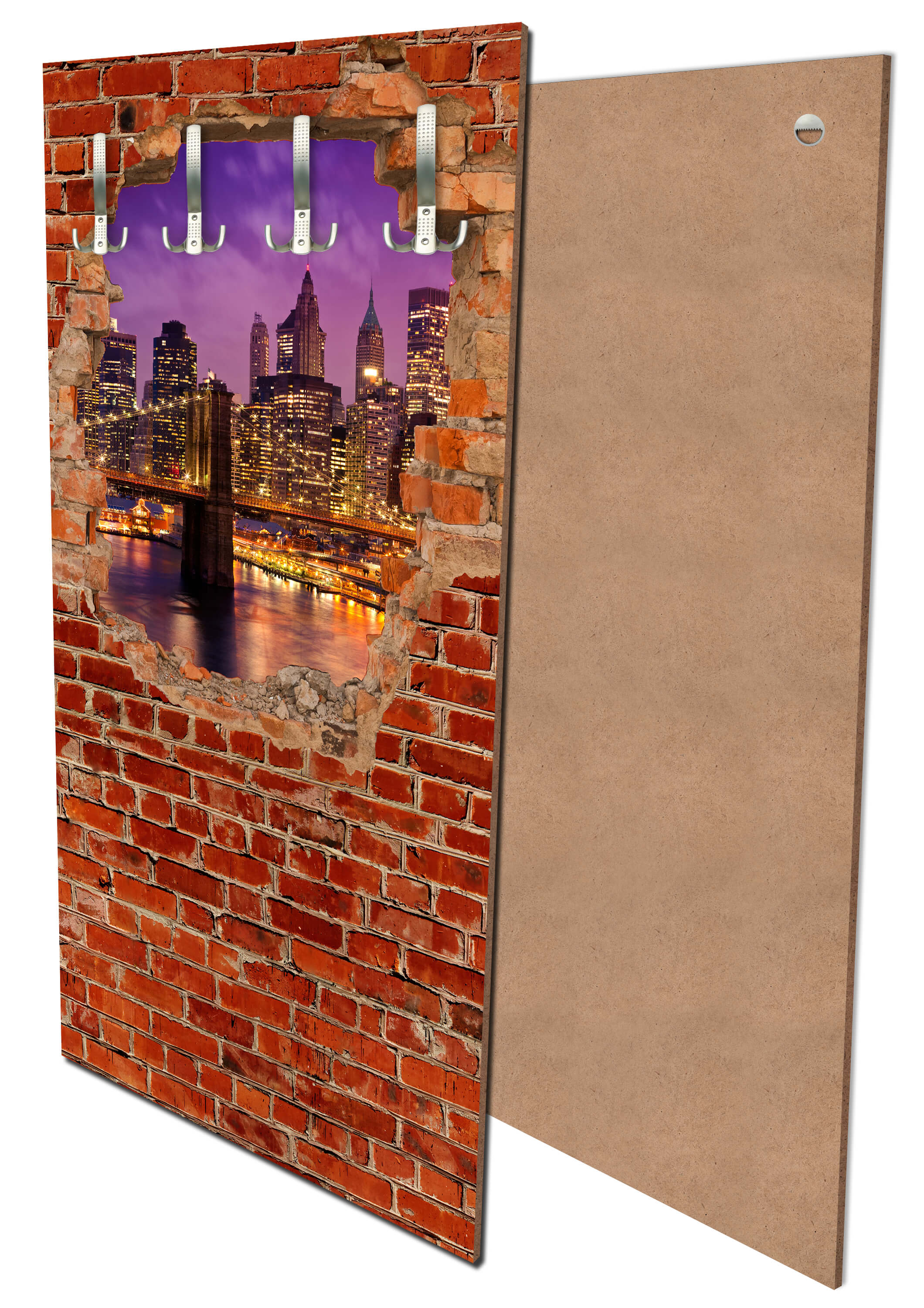 Garderobe New York bei Nacht - Roter Backstein M0611 entdecken - Bild 1 Garderobe New York bei Nacht - Roter Backstein M0611 entdecken - Bild 1