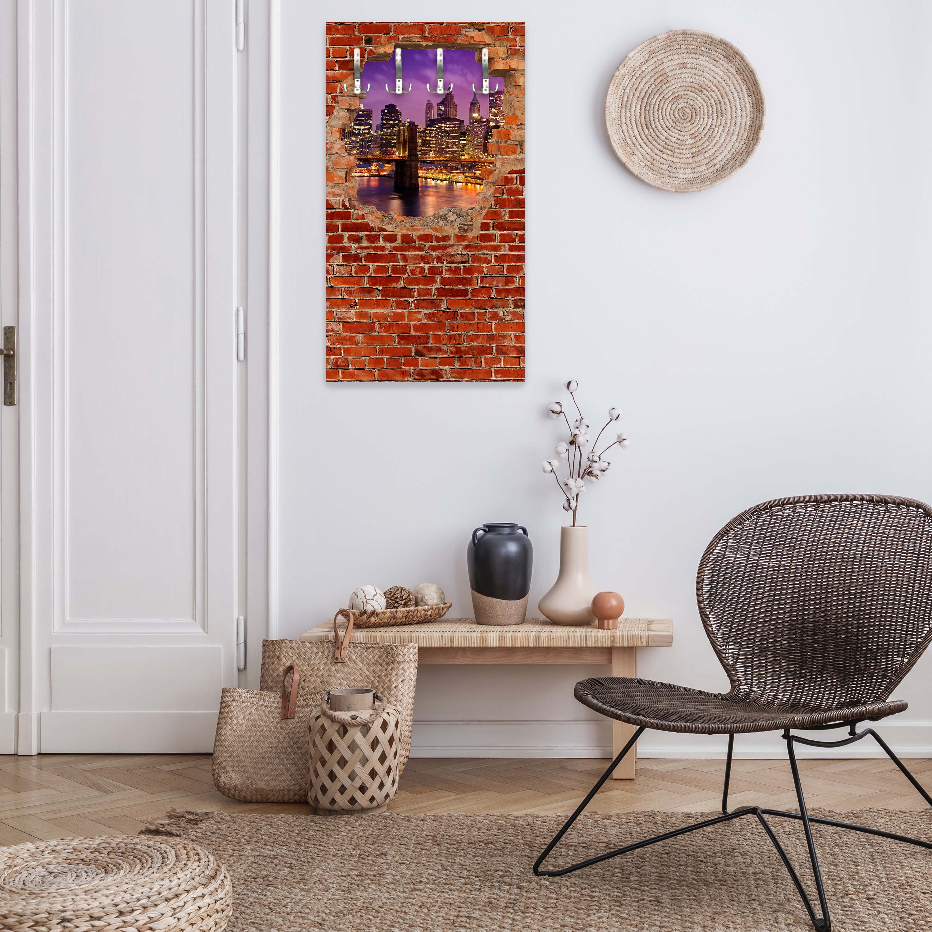 Garderobe New York bei Nacht - Roter Backstein M0611 entdecken - Bild 2 Garderobe New York bei Nacht - Roter Backstein M0611 entdecken - Bild 2