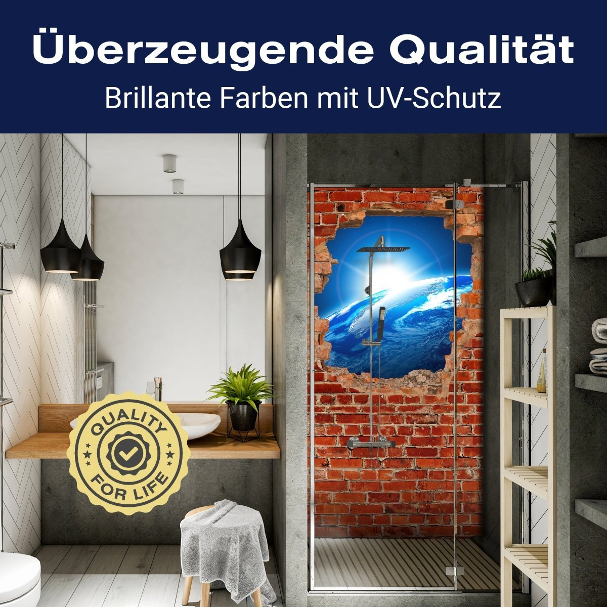 Duschwand Sonnenaufgang Erde Weltall - Backstein M0612 entdecken - Bild 2 Duschwand Sonnenaufgang Erde Weltall - Backstein M0612 entdecken - Bild 2