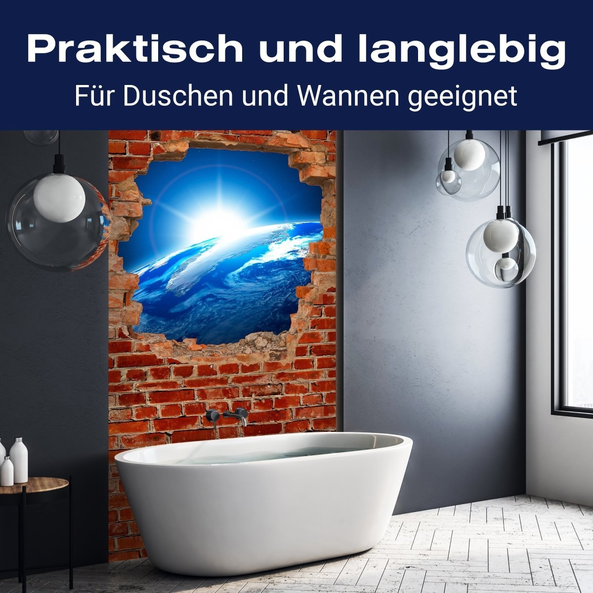 Duschwand Sonnenaufgang Erde Weltall - Backstein M0612 entdecken - Bild 3 Duschwand Sonnenaufgang Erde Weltall - Backstein M0612 entdecken - Bild 3