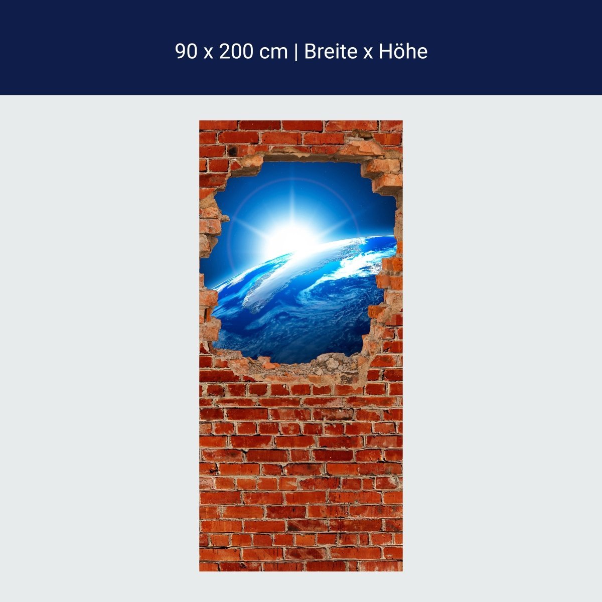 Duschwand Sonnenaufgang Erde Weltall - Backstein M0612 Duschwand Sonnenaufgang Erde Weltall - Backstein M0612