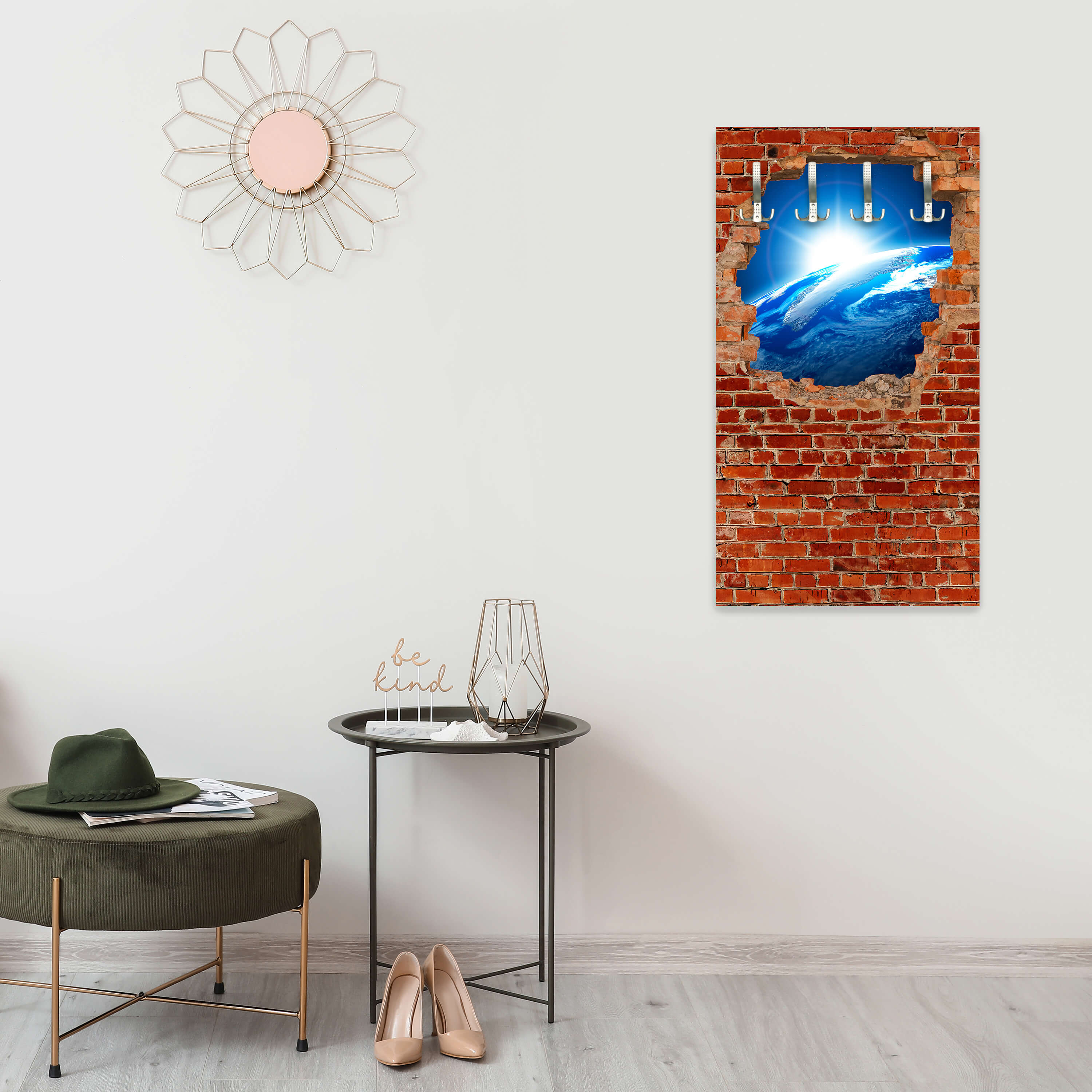 Garderobe Sonnenaufgang Erde Weltall - Backstein M0612 entdecken - Bild 2 Garderobe Sonnenaufgang Erde Weltall - Backstein M0612 entdecken - Bild 2