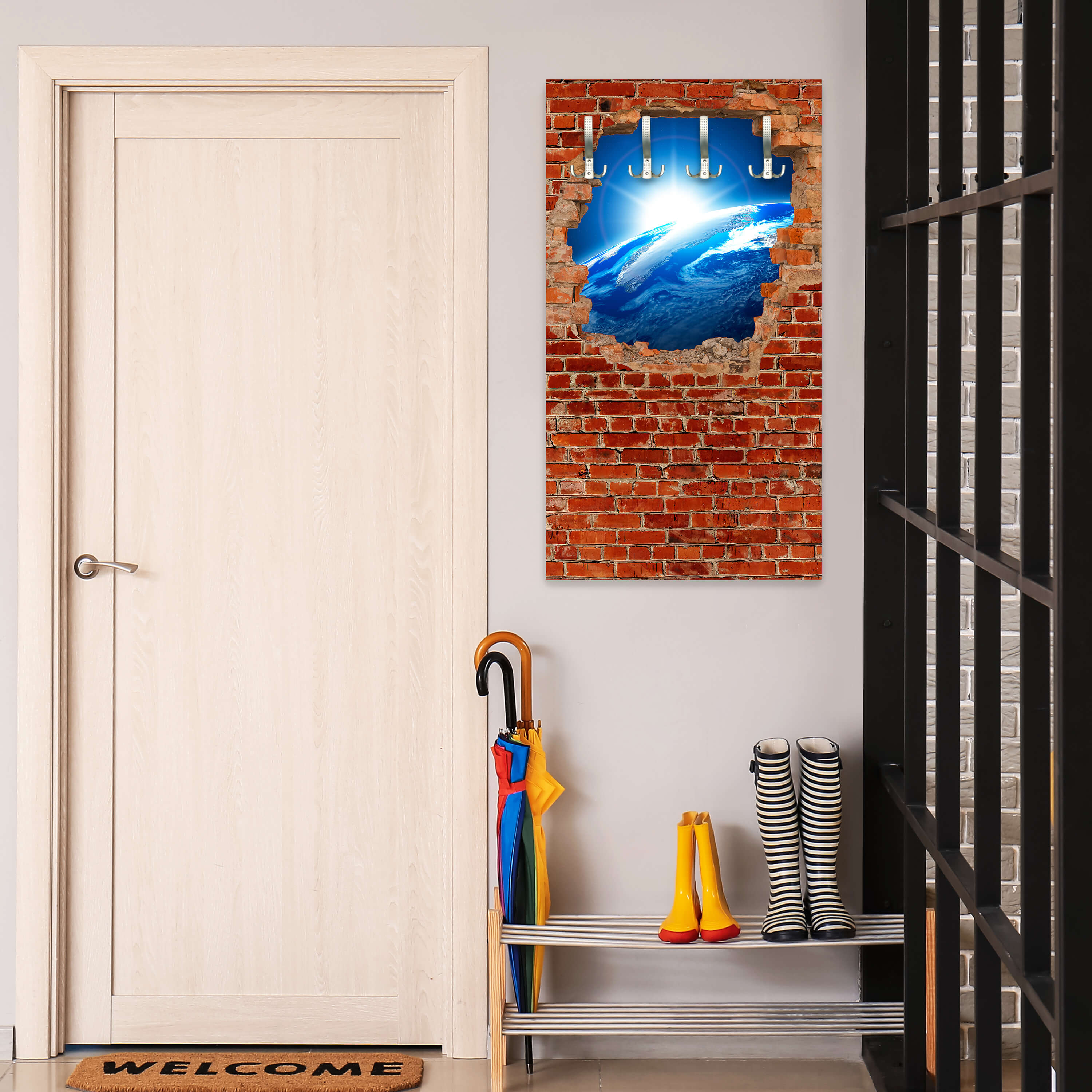 Garderobe Sonnenaufgang Erde Weltall - Backstein M0612 entdecken - Bild 5 Garderobe Sonnenaufgang Erde Weltall - Backstein M0612 entdecken - Bild 5