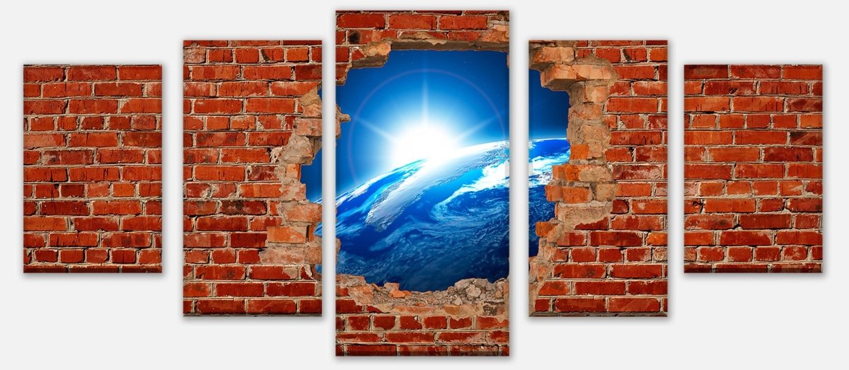 Leinwandbild Mehrteiler Sonnenaufgang Erde Weltall - Backstein M0612 entdecken - Bild 1 Leinwandbild Mehrteiler Sonnenaufgang Erde Weltall - Backstein M0612 entdecken - Bild 1