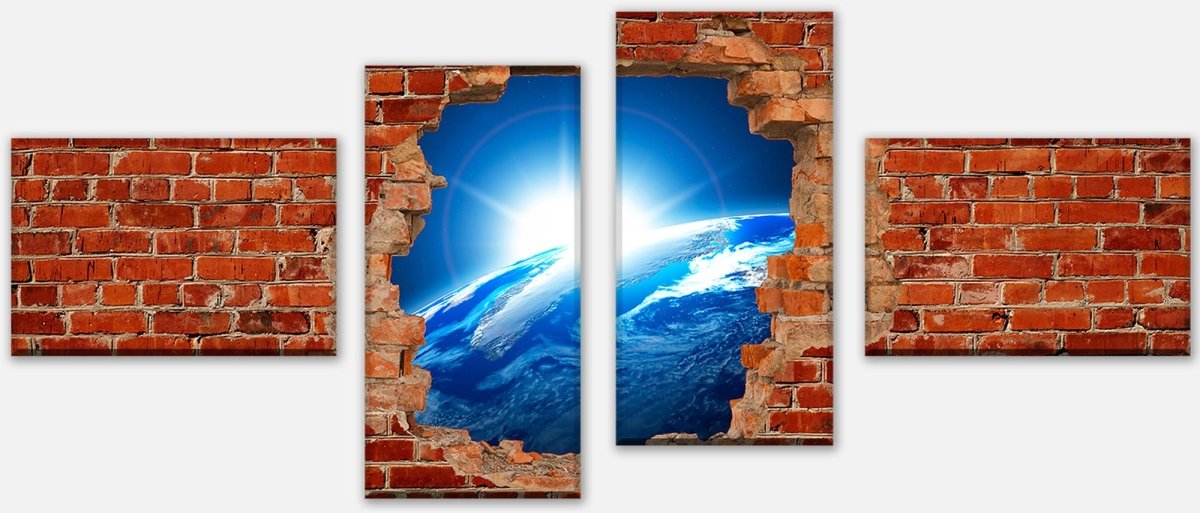 Leinwandbild Mehrteiler Sonnenaufgang Erde Weltall - Backstein M0612 Leinwandbild Mehrteiler Sonnenaufgang Erde Weltall - Backstein M0612