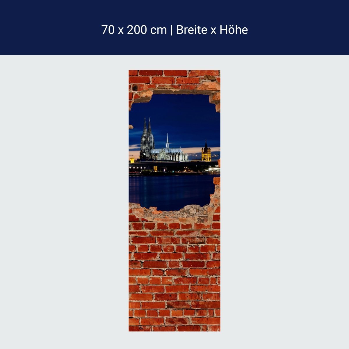 Duschwand Köln bei Nacht - Roter Backstein M0613 Duschwand Köln bei Nacht - Roter Backstein M0613