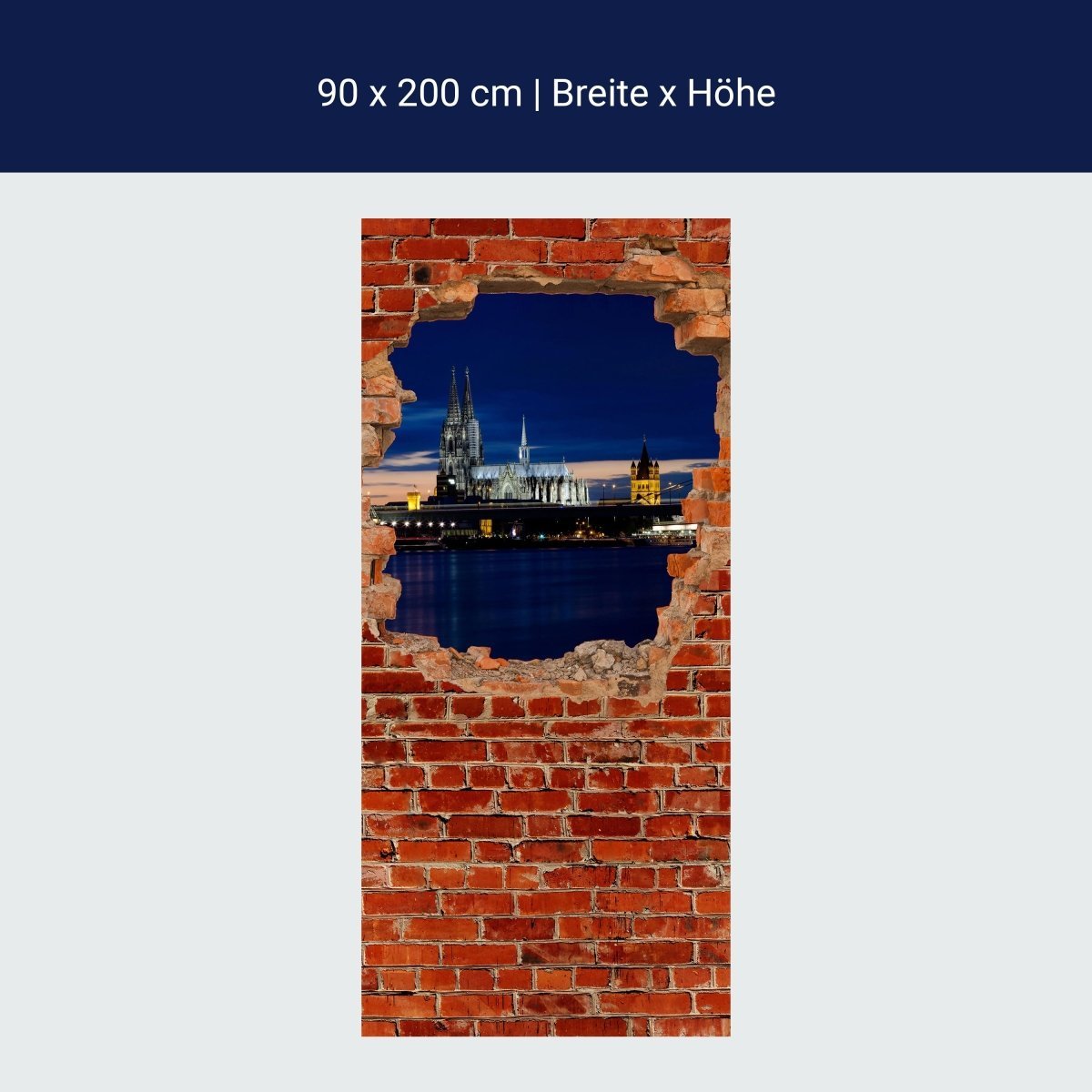 Duschwand Köln bei Nacht - Roter Backstein M0613 Duschwand Köln bei Nacht - Roter Backstein M0613