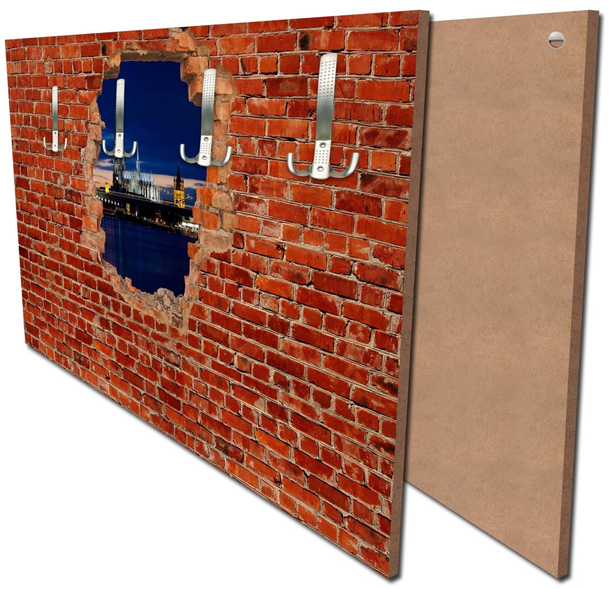 Garderobe Köln bei Nacht - Roter Backstein M0613 Garderobe Köln bei Nacht - Roter Backstein M0613