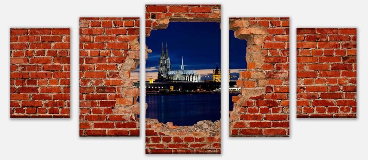 Leinwandbild Mehrteiler Köln bei Nacht - Roter Backstein M0613 entdecken - Bild 1 Leinwandbild Mehrteiler Köln bei Nacht - Roter Backstein M0613 entdecken - Bild 1
