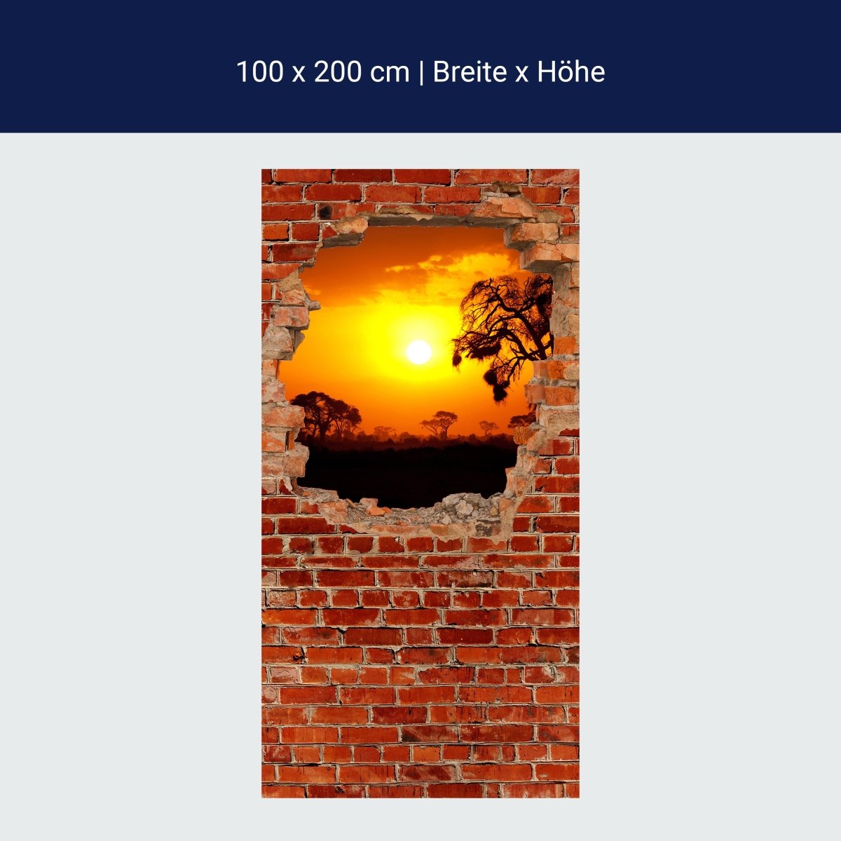 Duschwand Steppe Sonnenuntergang - Roter Backstein M0614 Duschwand Steppe Sonnenuntergang - Roter Backstein M0614