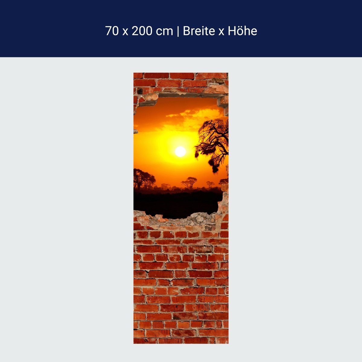 Duschwand Steppe Sonnenuntergang - Roter Backstein M0614 Duschwand Steppe Sonnenuntergang - Roter Backstein M0614