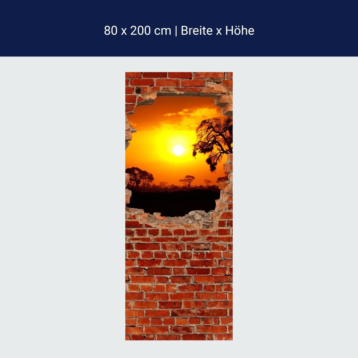Duschwand Steppe Sonnenuntergang - Roter Backstein M0614 Duschwand Steppe Sonnenuntergang - Roter Backstein M0614