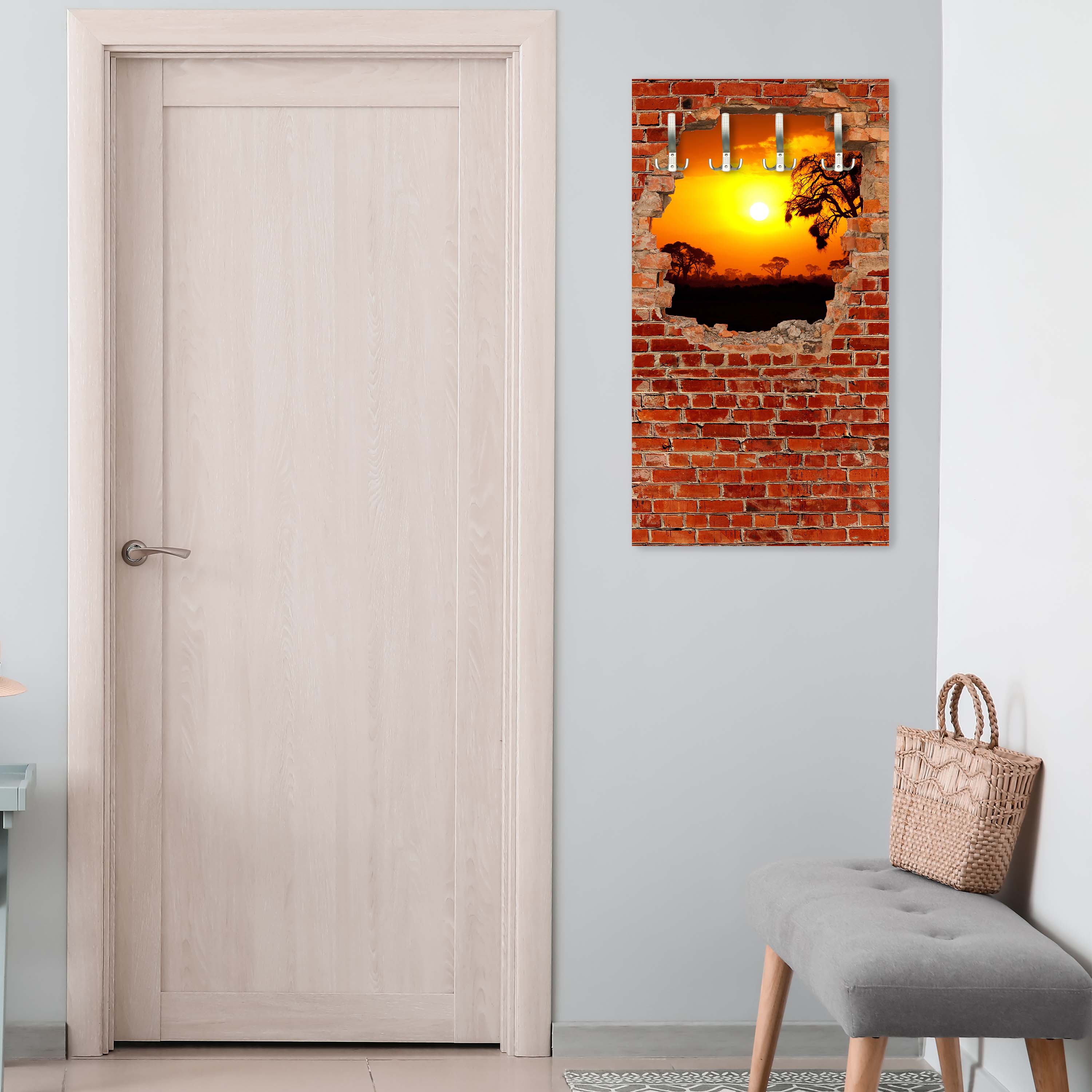 Garderobe Steppe Sonnenuntergang - Roter Backstein M0614 entdecken - Bild 3 Garderobe Steppe Sonnenuntergang - Roter Backstein M0614 entdecken - Bild 3