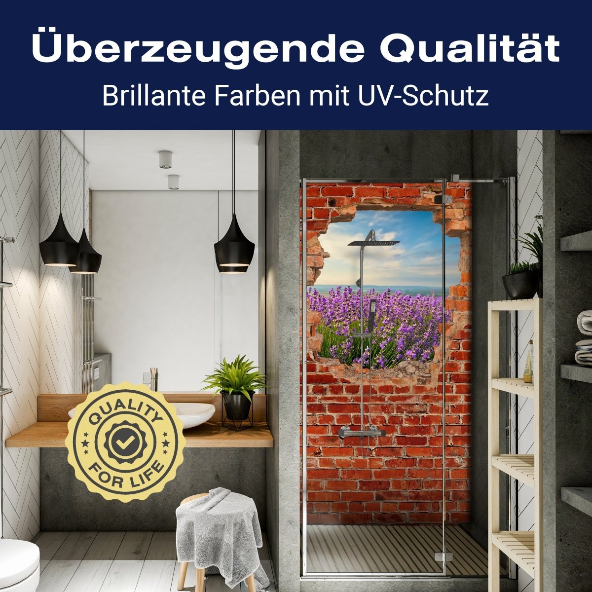 Duschwand Lavendel - Roter Backstein M0615 entdecken - Bild 2 Duschwand Lavendel - Roter Backstein M0615 entdecken - Bild 2