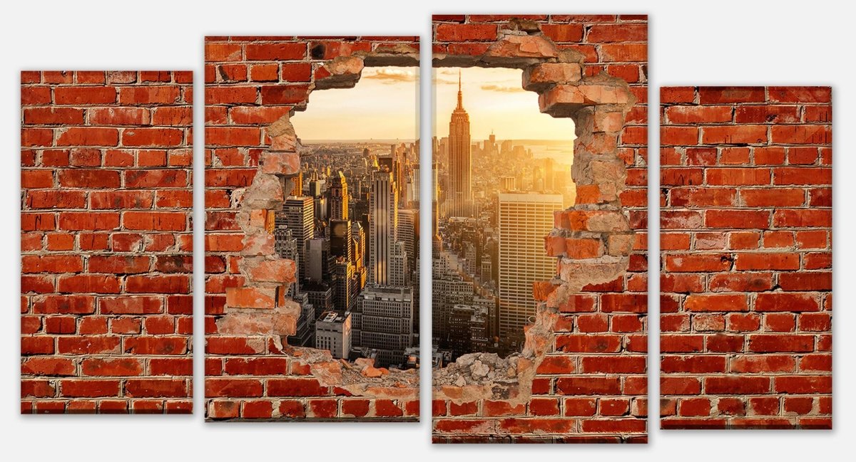 Leinwandbild Mehrteiler New York - Roter Backstein M0616 Leinwandbild Mehrteiler New York - Roter Backstein M0616