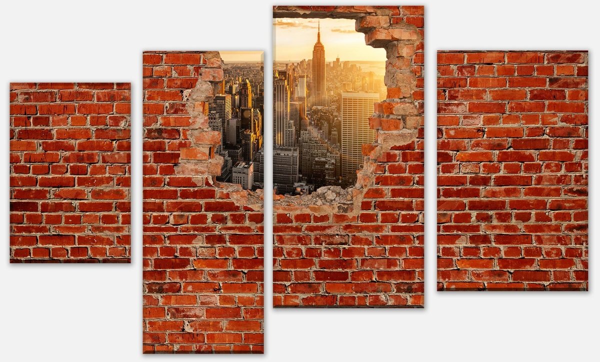 Leinwandbild Mehrteiler New York - Roter Backstein M0616 Leinwandbild Mehrteiler New York - Roter Backstein M0616