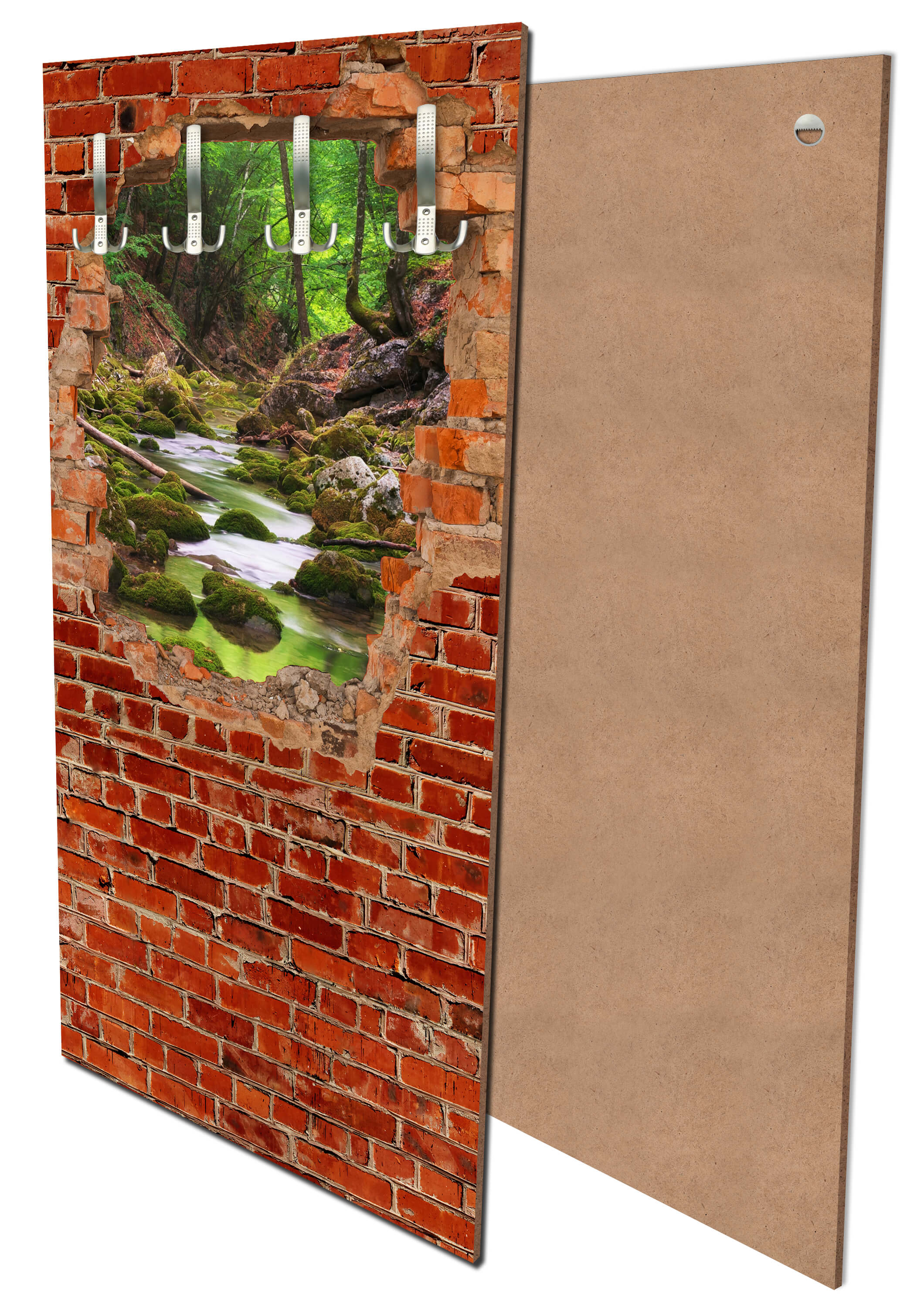 Garderobe Fluss im Wald - Roter Backstein M0617 entdecken - Bild 1 Garderobe Fluss im Wald - Roter Backstein M0617 entdecken - Bild 1