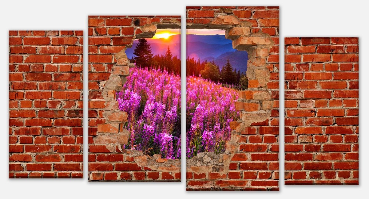 Leinwandbild Mehrteiler Herbst in den Bergen - Roter Backstein M0619 Leinwandbild Mehrteiler Herbst in den Bergen - Roter Backstein M0619