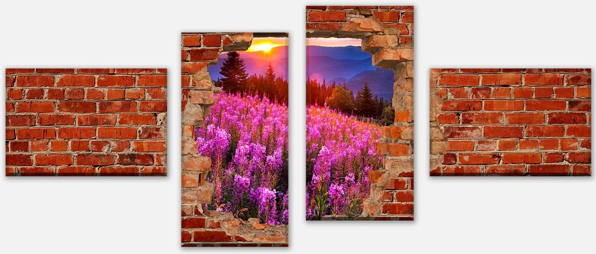 Leinwandbild Mehrteiler Herbst in den Bergen - Roter Backstein M0619 Leinwandbild Mehrteiler Herbst in den Bergen - Roter Backstein M0619