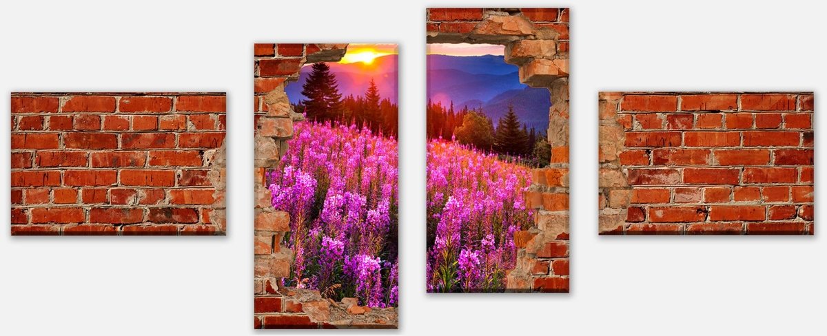 Leinwandbild Mehrteiler Herbst in den Bergen - Roter Backstein M0619 Leinwandbild Mehrteiler Herbst in den Bergen - Roter Backstein M0619