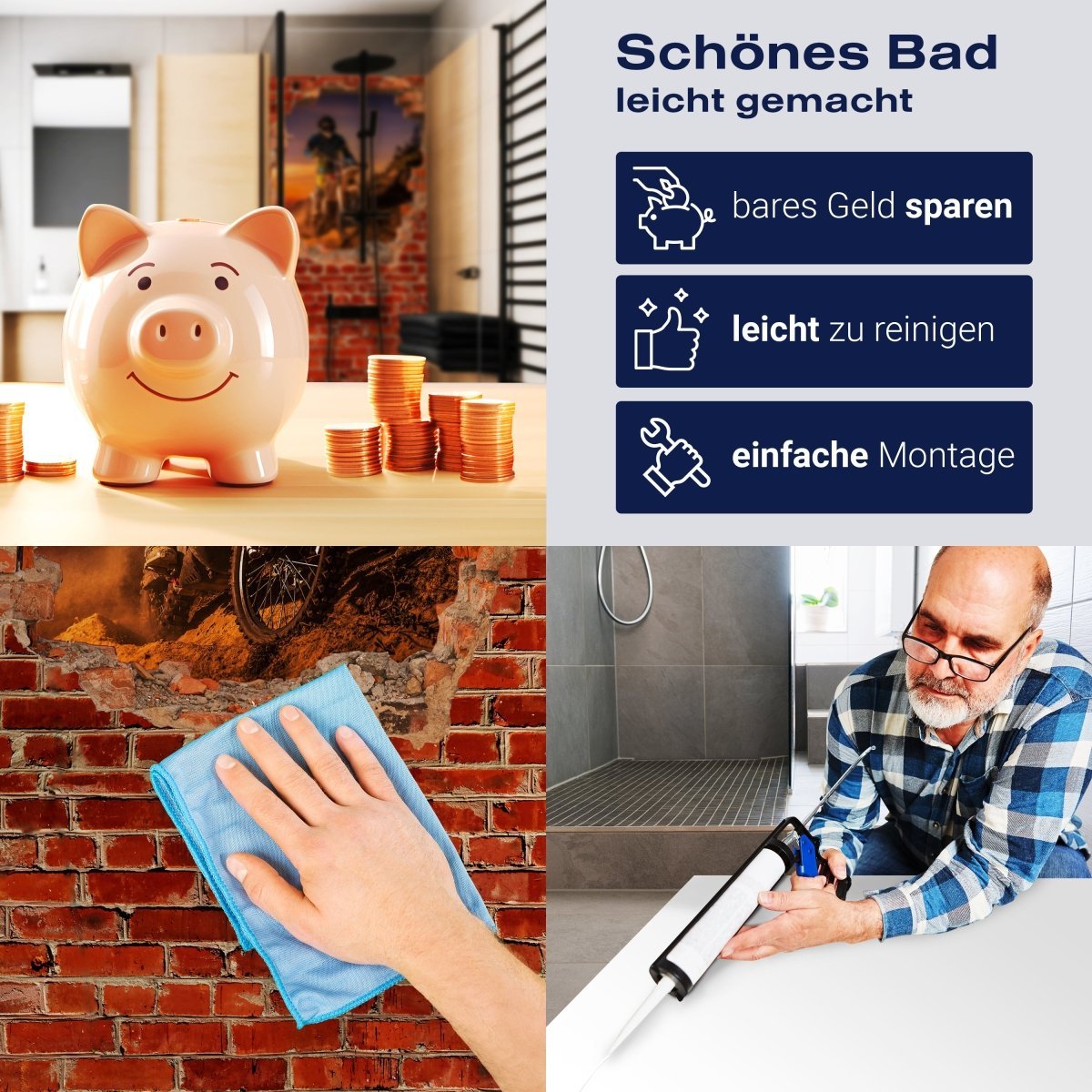 Duschwand Extreme Biker - Roter Backstein M0620 entdecken - Bild 7 Duschwand Extreme Biker - Roter Backstein M0620 entdecken - Bild 7