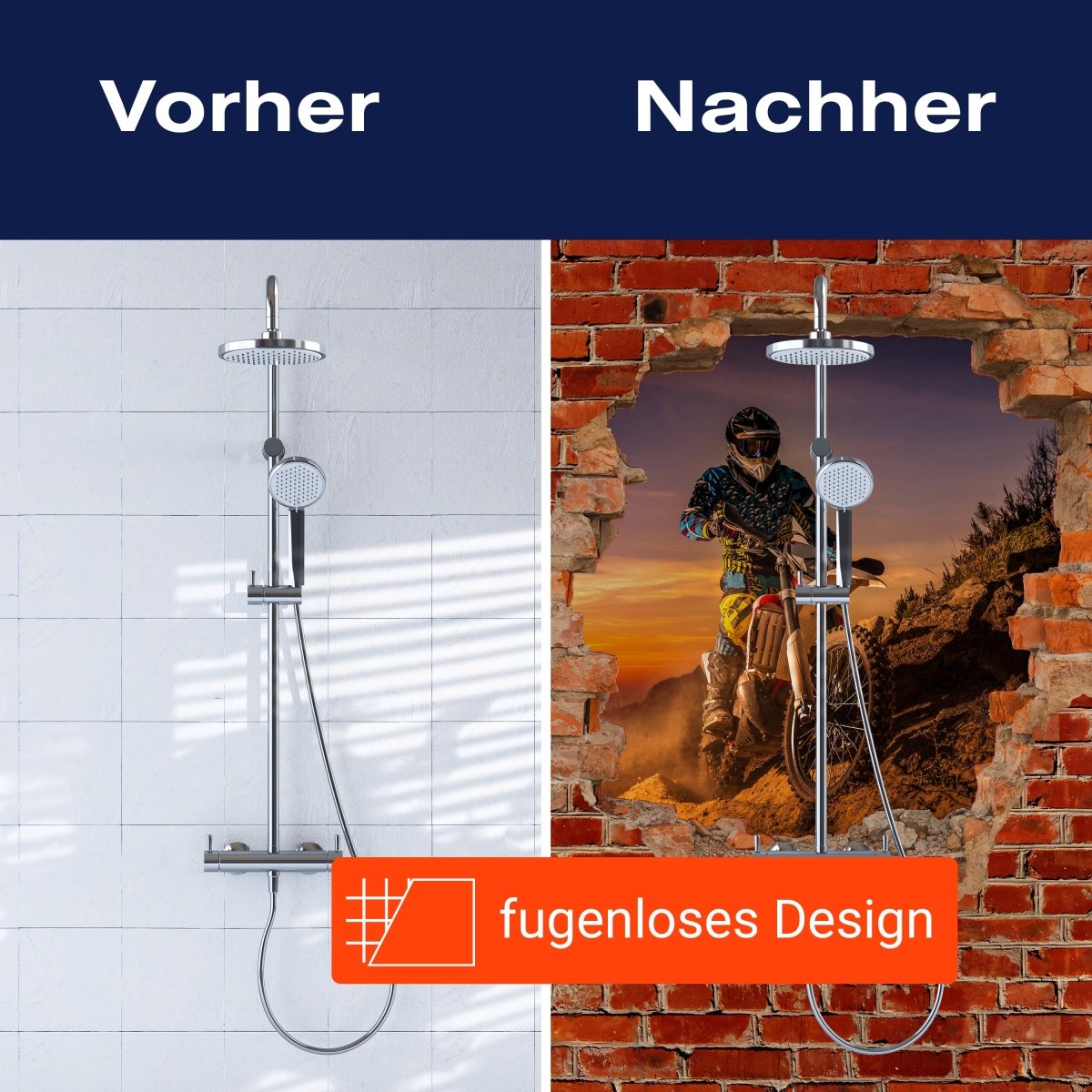 Duschwand Extreme Biker - Roter Backstein M0620 entdecken - Bild 9 Duschwand Extreme Biker - Roter Backstein M0620 entdecken - Bild 9