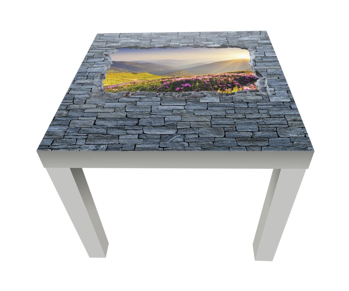 Beistelltisch 3D Bergrücken im Sonnenlicht - Steinmauer M0624 entdecken - Bild 1 Beistelltisch 3D Bergrücken im Sonnenlicht - Steinmauer M0624 entdecken - Bild 1