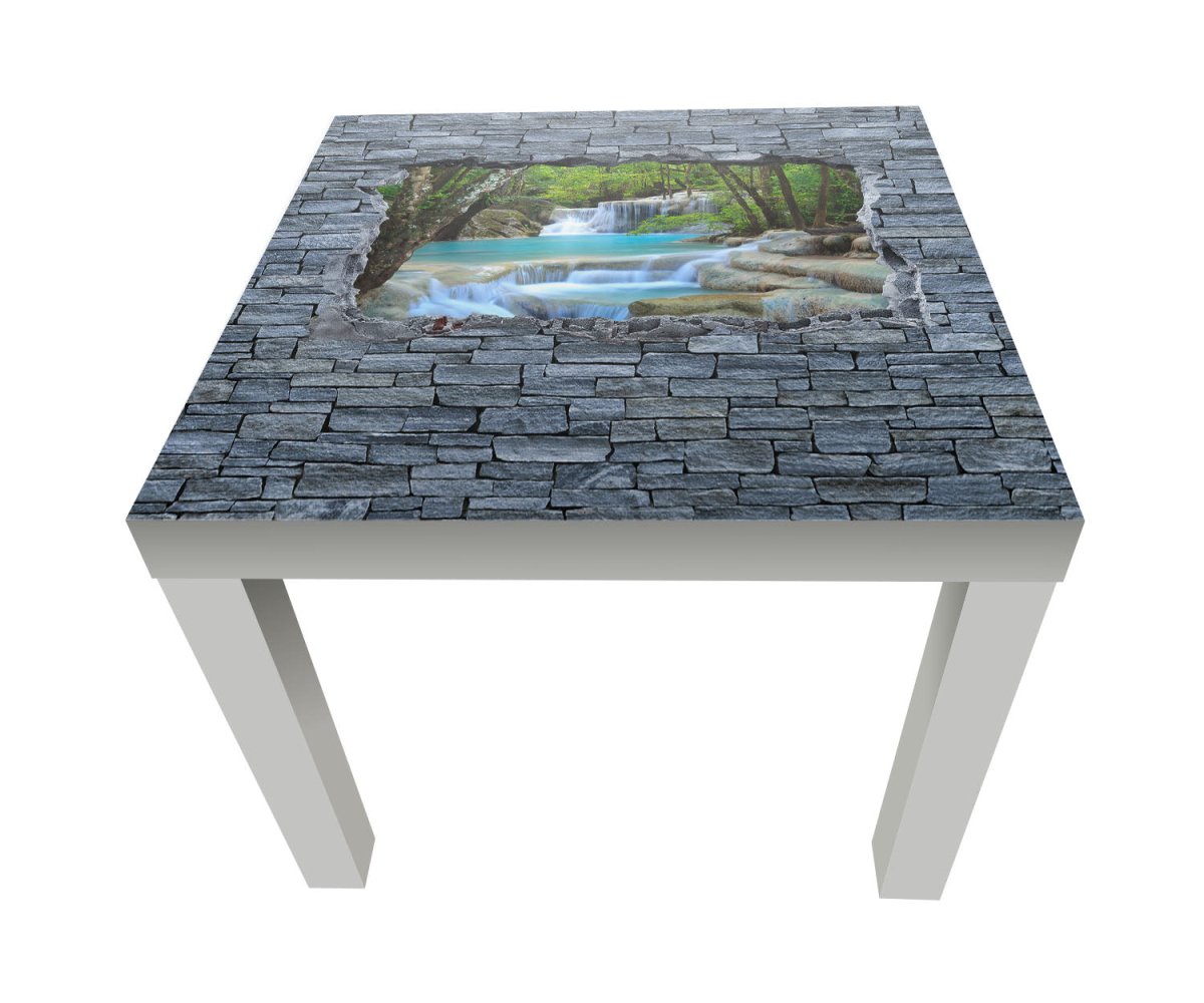 Beistelltisch 3D Erawan Wasserfall im Thailand - Steinmauer M0627 entdecken - Bild 1 Beistelltisch 3D Erawan Wasserfall im Thailand - Steinmauer M0627 entdecken - Bild 1