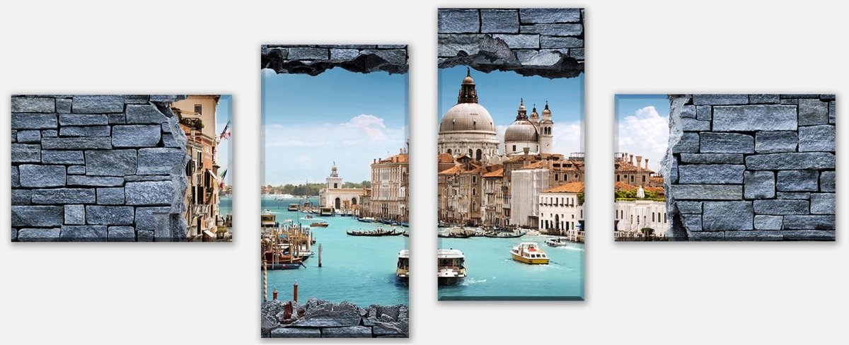 Leinwandbild Mehrteiler 3D Basilica Santa Maria - grobe Steinmauer M0629 Leinwandbild Mehrteiler 3D Basilica Santa Maria - grobe Steinmauer M0629