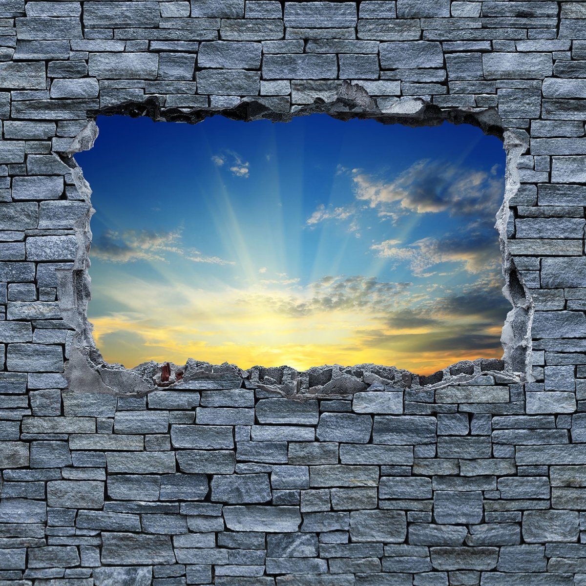 Beistelltisch 3D Sonnenaufgang - grobe Steinmauer M0630 entdecken - Bild 2 Beistelltisch 3D Sonnenaufgang - grobe Steinmauer M0630 entdecken - Bild 2