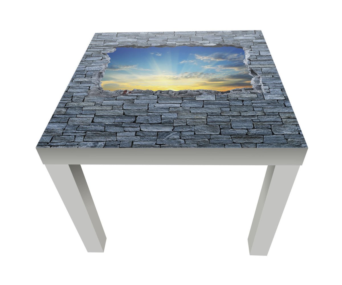 Beistelltisch 3D Sonnenaufgang - grobe Steinmauer M0630 entdecken - Bild 1 Beistelltisch 3D Sonnenaufgang - grobe Steinmauer M0630 entdecken - Bild 1