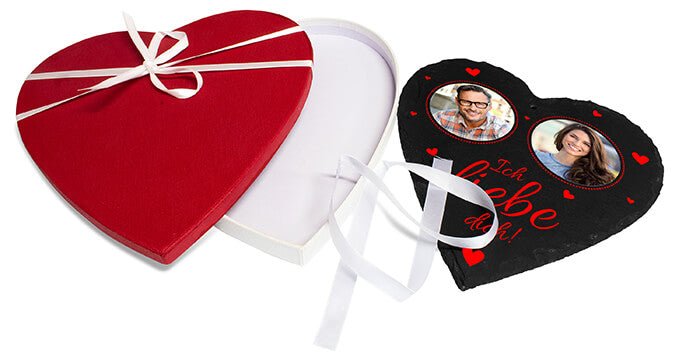 Schieferherz mit 2 Fotos und Box M0633 - Bild 2 Schieferherz mit 2 Fotos und Box M0633 - Bild 2