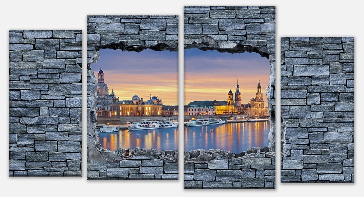 Leinwandbild Mehrteiler 3D Dresden - grobe Steinmauer M0637 Leinwandbild Mehrteiler 3D Dresden - grobe Steinmauer M0637