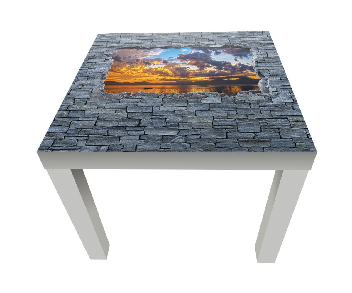 Beistelltisch 3D Sonnenuntergang - grobe Steinmauer M0639 entdecken - Bild 1 Beistelltisch 3D Sonnenuntergang - grobe Steinmauer M0639 entdecken - Bild 1