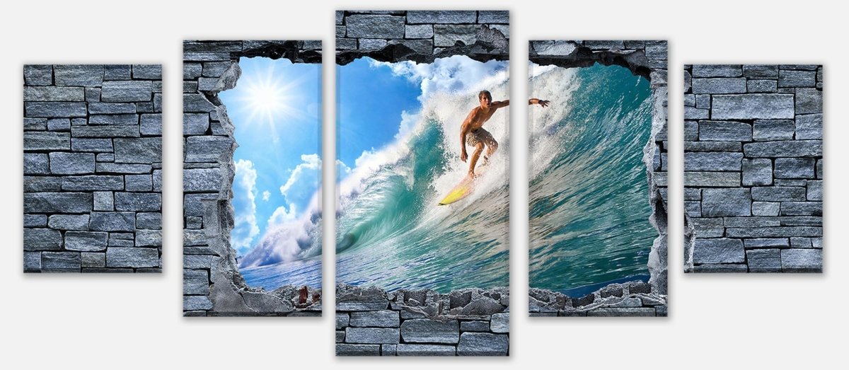 Leinwandbild Mehrteiler 3D Surfing- grobe Steinmauer M0644 entdecken - Bild 1 Leinwandbild Mehrteiler 3D Surfing- grobe Steinmauer M0644 entdecken - Bild 1