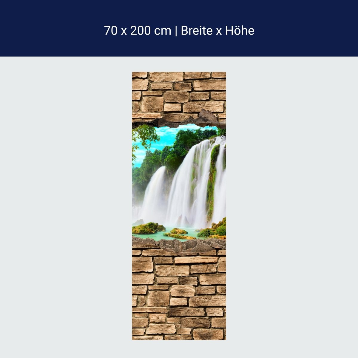 Duschwand 3D Wasserfall - Steinmauer M0645 Duschwand 3D Wasserfall - Steinmauer M0645