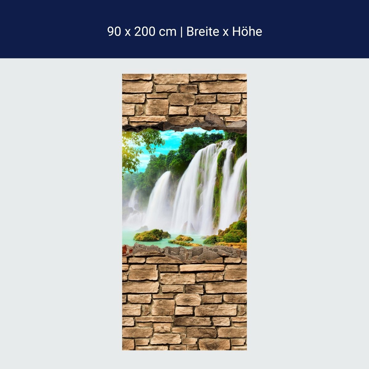 Duschwand 3D Wasserfall - Steinmauer M0645 Duschwand 3D Wasserfall - Steinmauer M0645