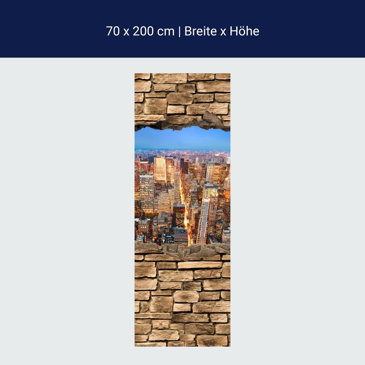 Duschwand 3D Manhattan bei Nacht - Steinmauer M0646 Duschwand 3D Manhattan bei Nacht - Steinmauer M0646