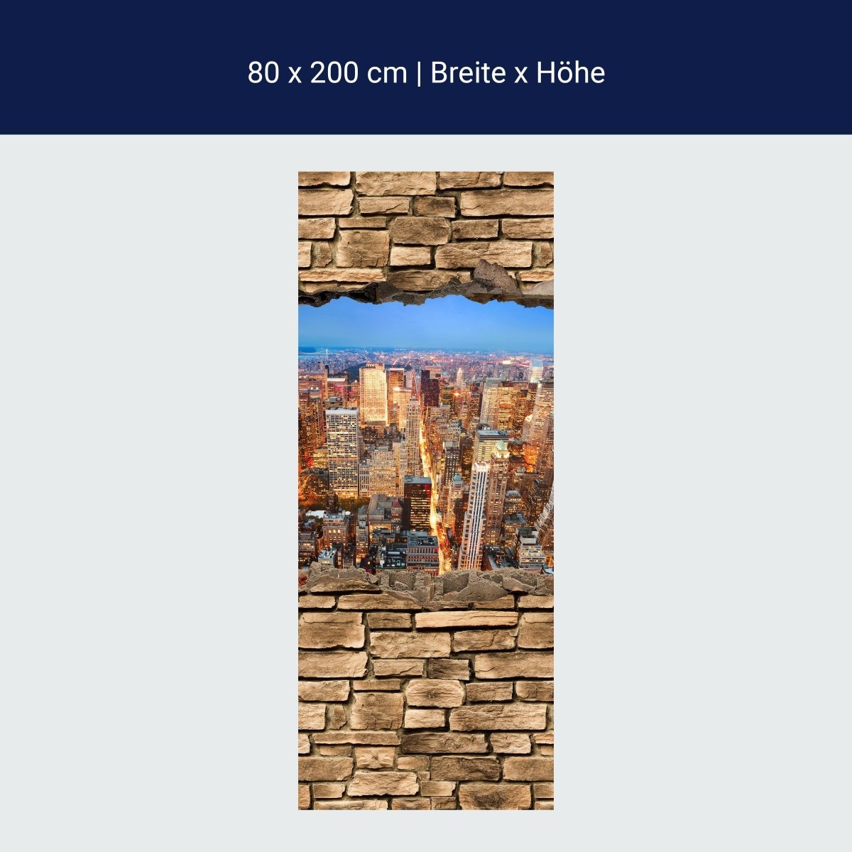 Duschwand 3D Manhattan bei Nacht - Steinmauer M0646 Duschwand 3D Manhattan bei Nacht - Steinmauer M0646