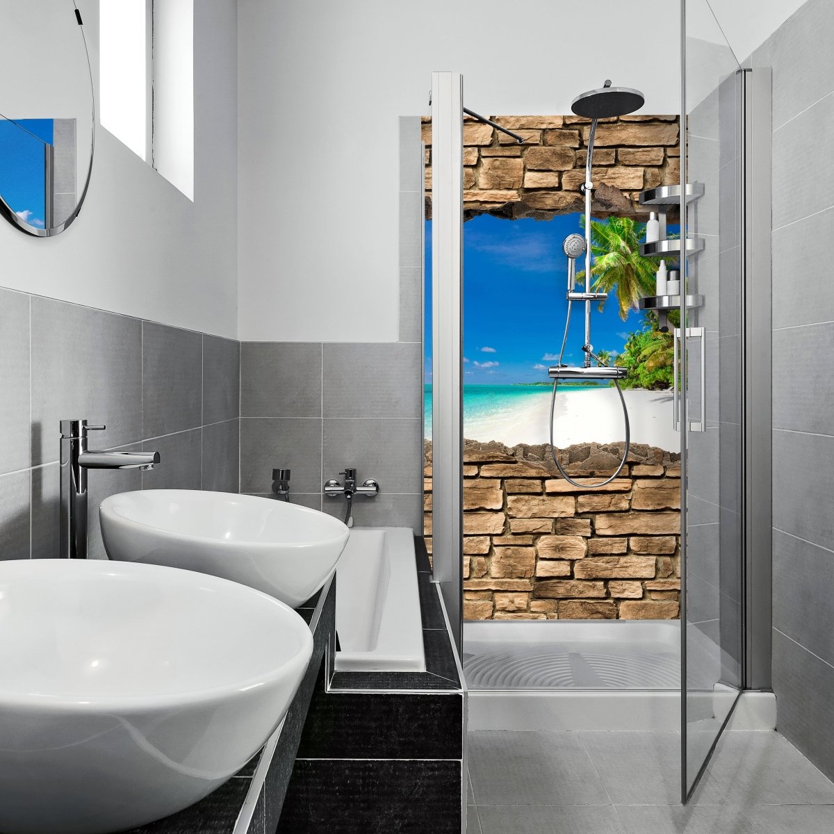 Duschwand 3D Südsee - Steinmauer M0647 entdecken - Bild 1 Duschwand 3D Südsee - Steinmauer M0647 entdecken - Bild 1